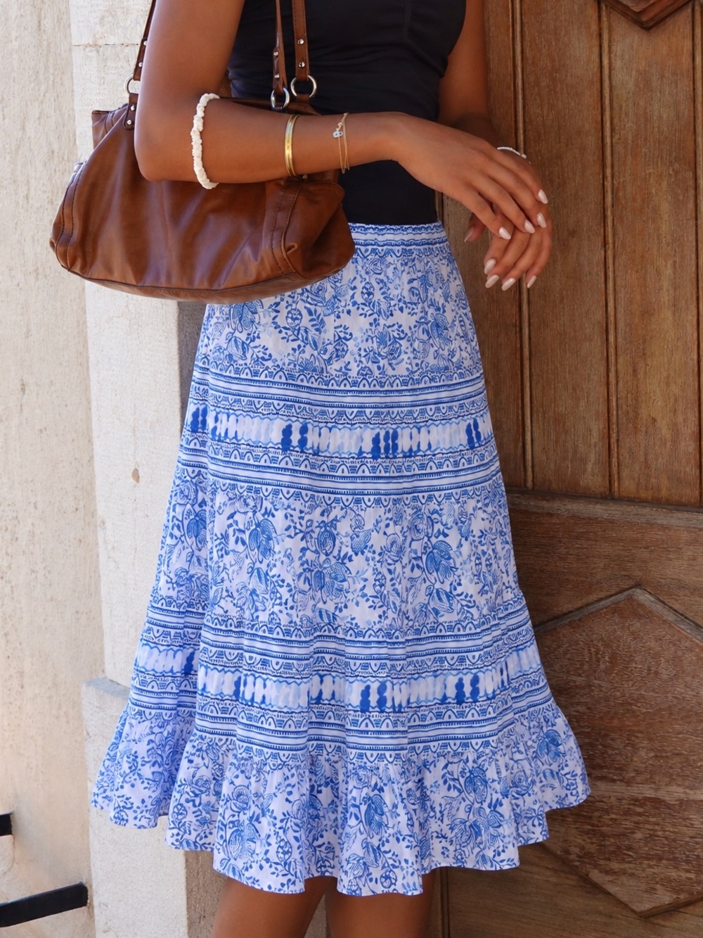 Chaps by Ralph Lauren Floral & Geometric Cotton Skirt